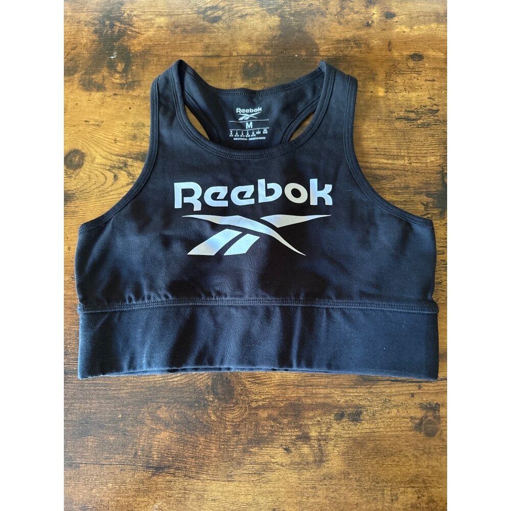 Reebok Womens Black Sports Bra Medium